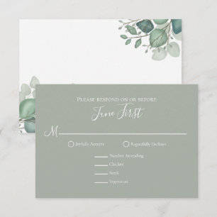 Elegant Eukalyptus Greenerity Blätter Foliage RSVP Karte