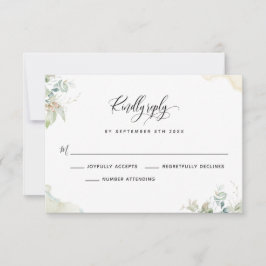Elegant Eukalyptus Greenerity Blätter RSVP Card