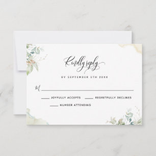 Elegant Eukalyptus Greenerity Blätter RSVP Card Karte