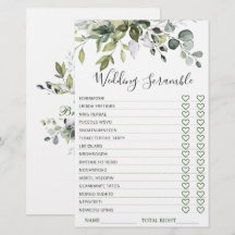 Elegant Eukalyptus Greenerity Brautparty Game