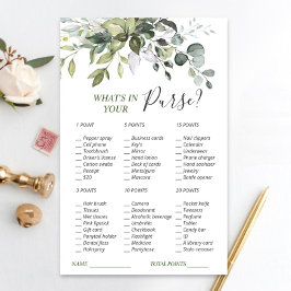 Elegant Eukalyptus Greenerity Brautparty Game