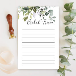 Elegant Eukalyptus Greenerity Brautparty Game