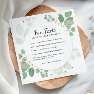 Elegant Eukalyptus Greenerity Fun Fakten Hochzeit Serviette