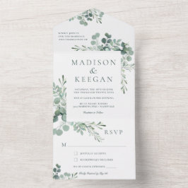 Elegant Eukalyptus Greenerity Wedding All in One I Einladung