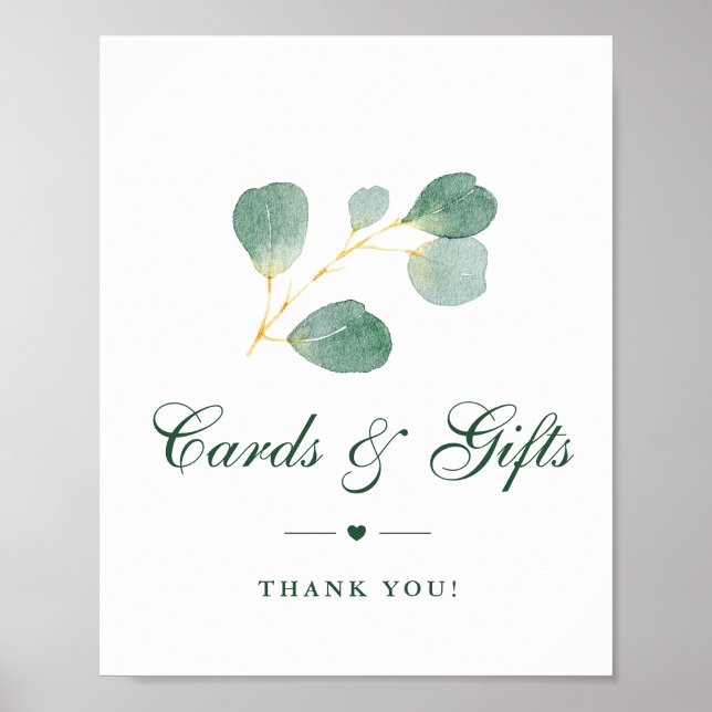 Elegant Eukalyptus Greenerity Wedding Cards & Gift Poster (Von Creator hochgeladen)