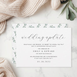 Elegant Eukalyptus Greenerity Wedding Change Date Einladung