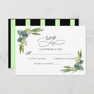 Elegant Eukalyptus Greenerity Wedding RSVP Card