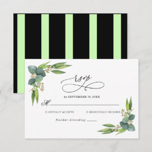 Elegant Eukalyptus Greenerity Wedding RSVP Card Karte