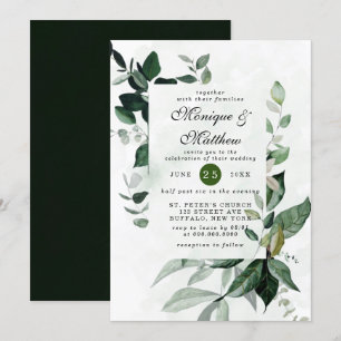 Elegant Eukalyptus Greenery Airy Rustikale Hochzei Einladung