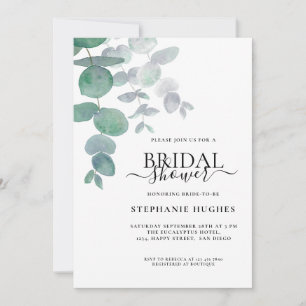 Elegant Eukalyptus Greenery Brautparty Einladung