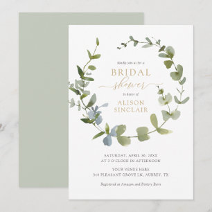 Elegant Eukalyptus Greenery Brautparty Invitati Einladung