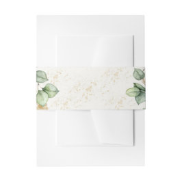 Elegant Eukalyptus Greenery & Gold Akzente Hochzei Einladungsbanderole