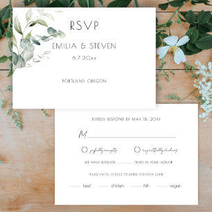 Elegant Eukalyptus Greenery RSVP Karte