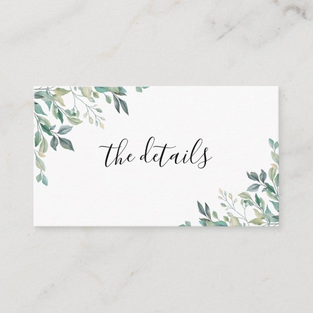 Elegant Eukalyptus Greenery Rustic Wedding RSVP Begleitkarte (Vorderseite)