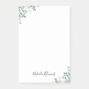 Elegant Eukalyptus Greenery Rustikale Grüne Blätte Post-it Klebezettel