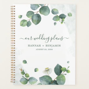 Elegant Eukalyptus Greenery Watercolor Wedding Planer