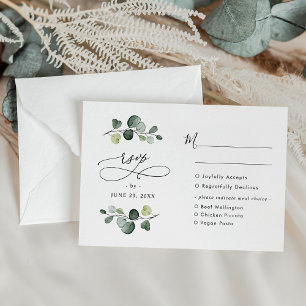 Elegant Eukalyptus Greenery Wedding Meal Optionen RSVP Karte