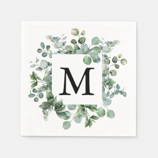 Elegant Eukalyptus Greenery Wedding Paper Serviette