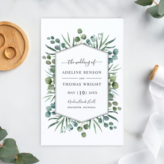 Elegant Eukalyptus Greenery Wedding Programs (Von Creator hochgeladen)