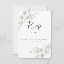 Elegant Eukalyptus Greenery Wedding RSVP Card