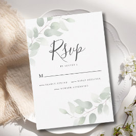 Elegant Eukalyptus Greenery Wedding RSVP Card Karte