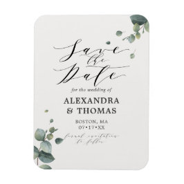 Elegant Eukalyptus Save the Date No Pic Magnet