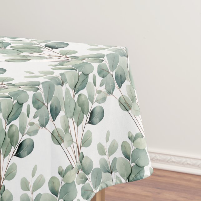 Elegant Eukalyptus Verlasst Grüntisch-Runner Tischdecke (Beispiel)