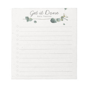 Elegant Eukalyptus Watercolor To-Do-List Notizblock