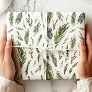 Elegant Evergreen Winter Botanical Geschenkpapier