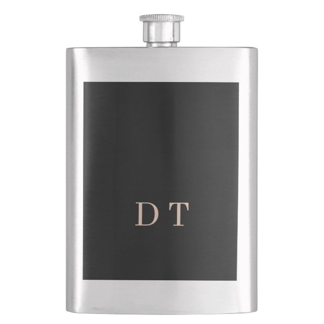 Elegant Executive DT Monogramm Gold Präsident Flachmann (Vorderseite)
