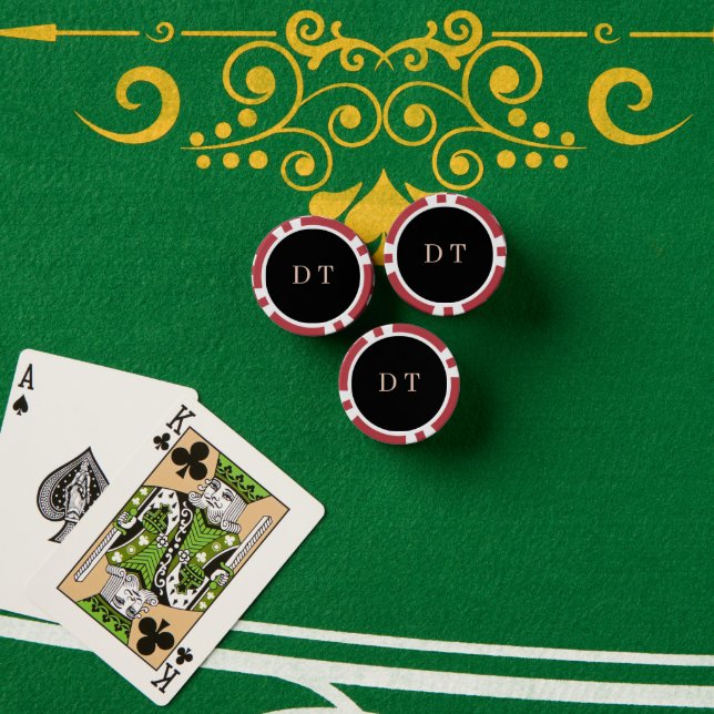 Elegant Executive DT Monogramm Gold Präsident Pokerchips (Pokertisch (Stapel))