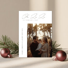 Elegant Fa La La Christmas Rustic Family Photo Feiertagskarte