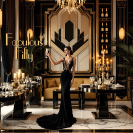 Elegant Fabulous 50. 1920er Art Deko Frau Einladung