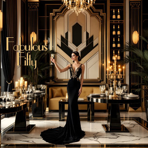 Elegant Fabulous 50. 1920er Art Deko Frau Einladung
