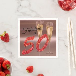 Elegant Fabulous am 50 Geburtstag Chic Coral Glitz Serviette