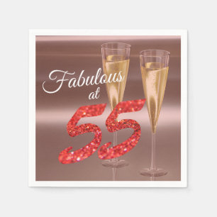 Elegant Fabulous bei 55 Geburtstag Chic Coral Glit Serviette