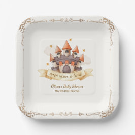 Elegant Fairytale Prince Castle Baby Shower Pappteller