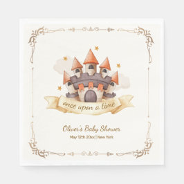 Elegant Fairytale Prince Castle Baby Shower Serviette