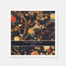 Elegant Fall Chinoiserie Paper Plate Serviette