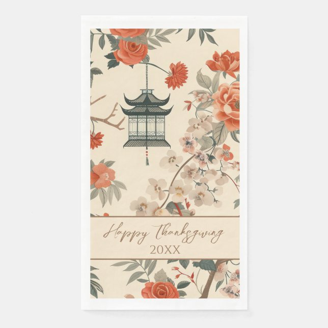 Elegant Fall Chinoiserie Thanksgiving  Serviette (Vorderseite)