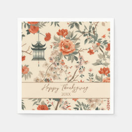 Elegant Fall Chinoiserie Thanksgiving  Serviette