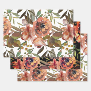 Elegant Fall Floral Geschenkpapier Set