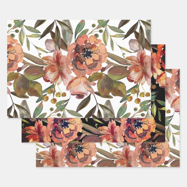 Elegant Fall Floral Geschenkpapier Set (Set)