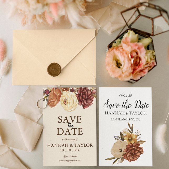 Elegant Fall Floral Save the Date (Von Creator hochgeladen)