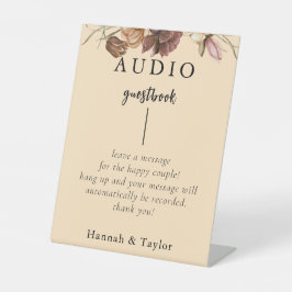 Elegant Fall Floral Wedding Telefon Gästebuch Sockelschild