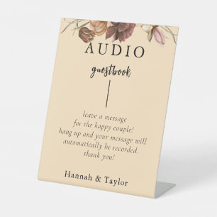 Elegant Fall Floral Wedding Telefon Gästebuch Sockelschild
