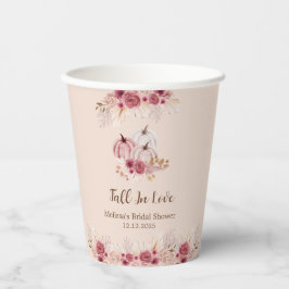 Elegant Fall In Love Boho Pink Pumpkin Paper cup Pappbecher