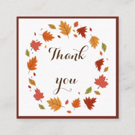 Elegant Fall Leaf Vielen Dank an Ihren Kunden Quadratische Visitenkarte