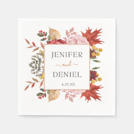 Elegant Fall Leaves Autumn Wedding  Serviette