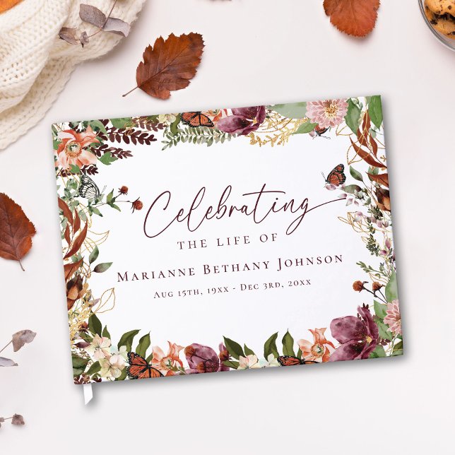 Elegant Fall Memorial Celebration of Life Gästebuch (Von Creator hochgeladen)